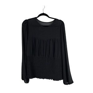 Torrid NWT Black Stretch Mesh Sweetheart Neck Long Sleeve Blouse size 2X